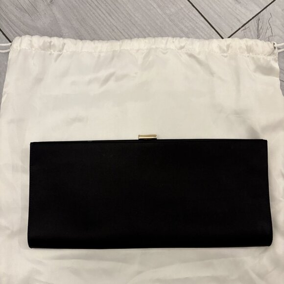 Roger Vivier Pilgrim Buckle Clutch in Satin - Black Clutch - Picture 8 of 8